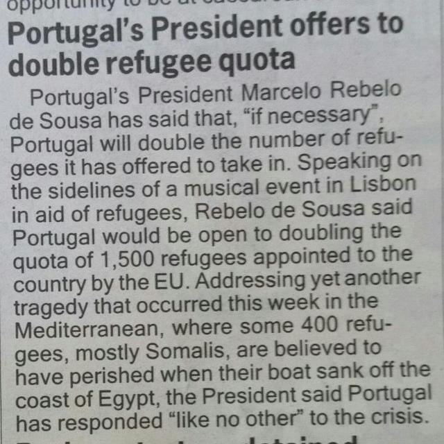 Portugal wants more quota refugees