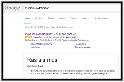 Rassismusdefinition Google