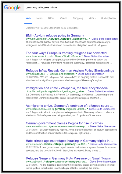 "Germany Refugees Crime" yields "crimes AGAINST refugees"
